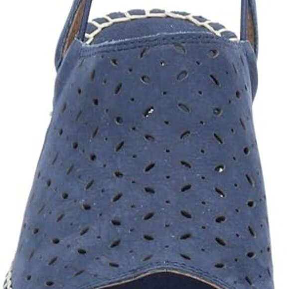 Clarks Women's Petrina Gail Wedge Sandal Navy Espadrille size 10 - Picture 2 of 7